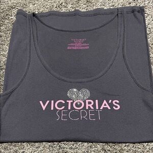 Victoria's Secret Charcoal Tank with Pink Logo
